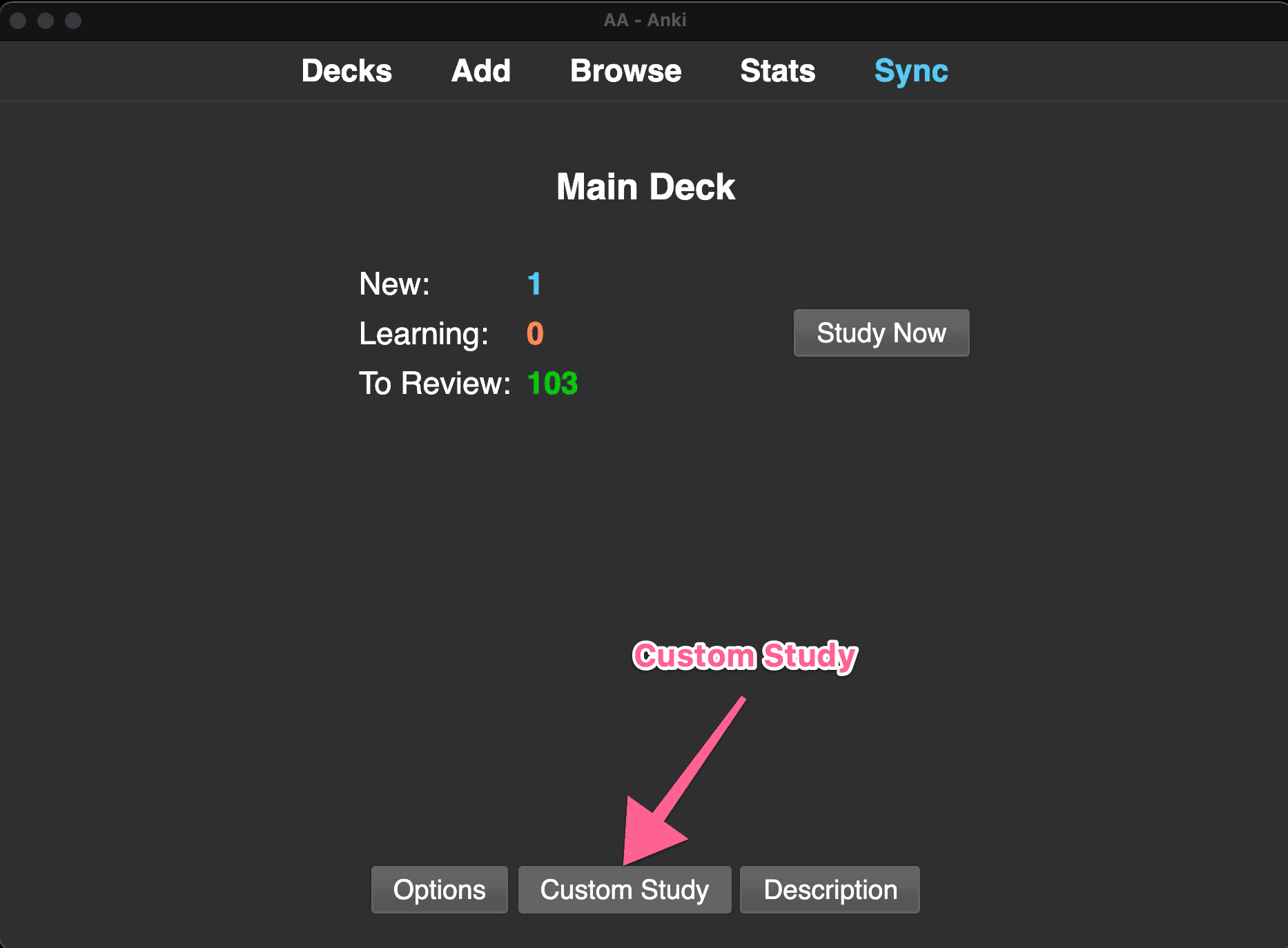 Custom Study Anki